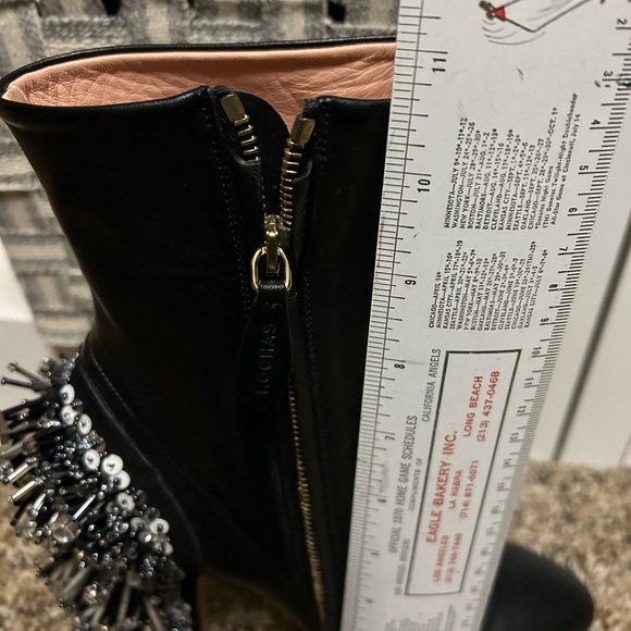 Rare Rochas boots high hill 4 inch black leather - Picture 11 of 11